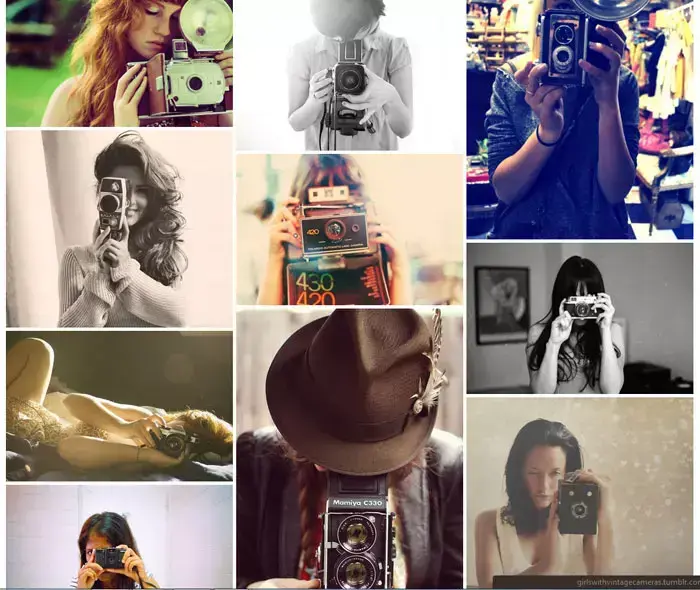 מתוך הטמבלר "girls with vintage cameras" (צילום מסך) מתוך הטמבלר "girls with vintage cameras" (צילום מסך)