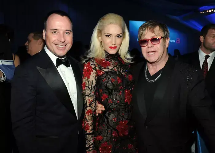 אלטון ג'ון, גוון סטפני, דיוויד פרניש (GettyImages , Larry Busacca) אלטון ג'ון, גוון סטפני, דיוויד פרניש (GettyImages , Larry Busacca)