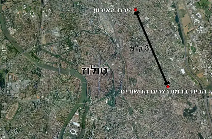 מפת אירועים בטולוז (ספק 500 , googlemaps.com) מפת אירועים בטולוז (ספק 500 , googlemaps.com)