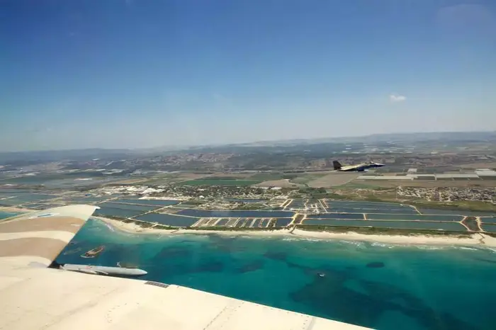 צילום ממטוס קרב של בריכת מעגן מיכאל (דובר צה"ל) צילום ממטוס קרב של בריכת מעגן מיכאל (דובר צה"ל)