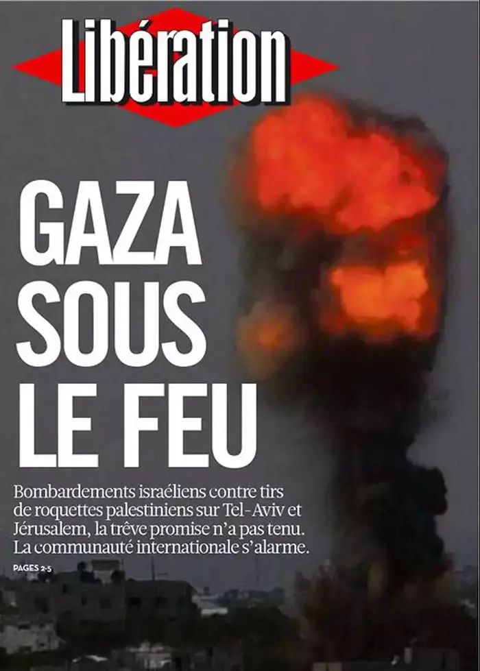 העיתון הצרפתי ליברסיון מסקר את עמוד ענן 17 נובמבר 12 (צילום מסך)