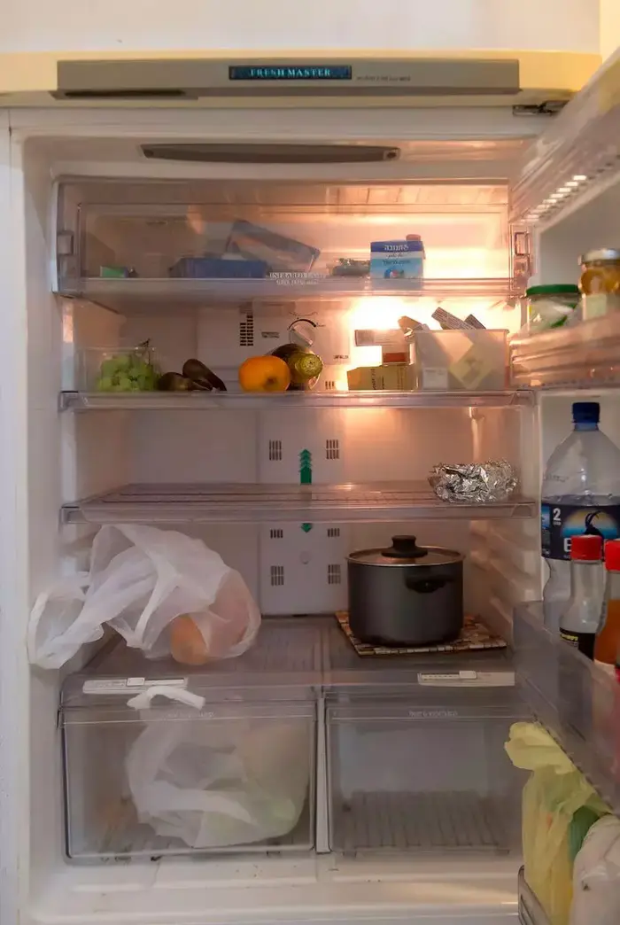 היום הוא קצת ריק. המקרר בדירה (נמרוד סונדרס)