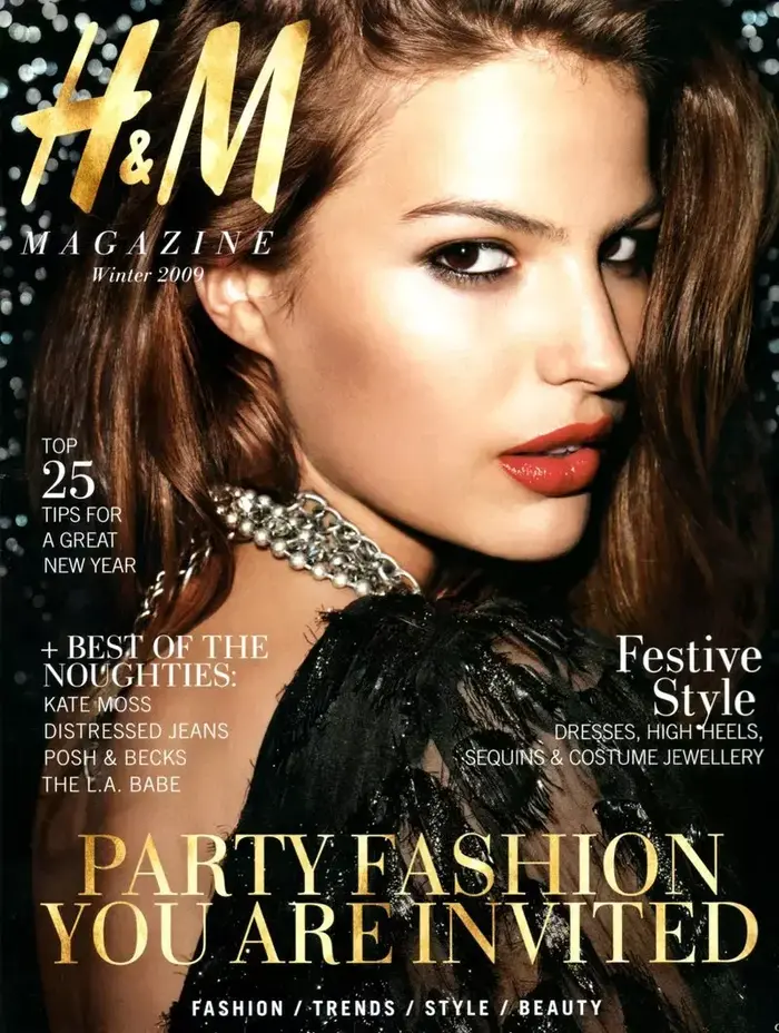 קמרון ראסל על שער מגזין H&M, דצמבר 2009 (יח"צ , Terry Richardson)