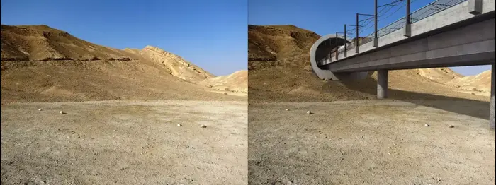 הדמיית הרכבת לאילת. נובמבר 2013 (יח"צ , קרדיט צילום: דב גרינבלט. קרדיט הדמיה: תומר הררי) הדמיית הרכבת לאילת. נובמבר 2013 (יח"צ , קרדיט צילום: דב גרינבלט. קרדיט הדמיה: תומר הררי)