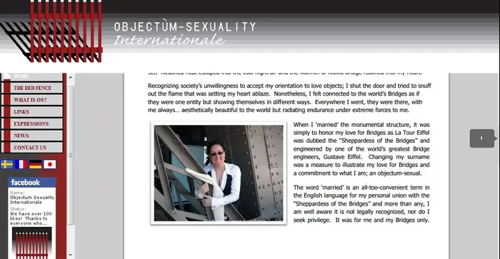 קהילות פטיש באינטרנט: OS (אתר רשמי , http://www.objectum-sexuality.org/) קהילות פטיש באינטרנט: OS (אתר רשמי , http://www.objectum-sexuality.org/)