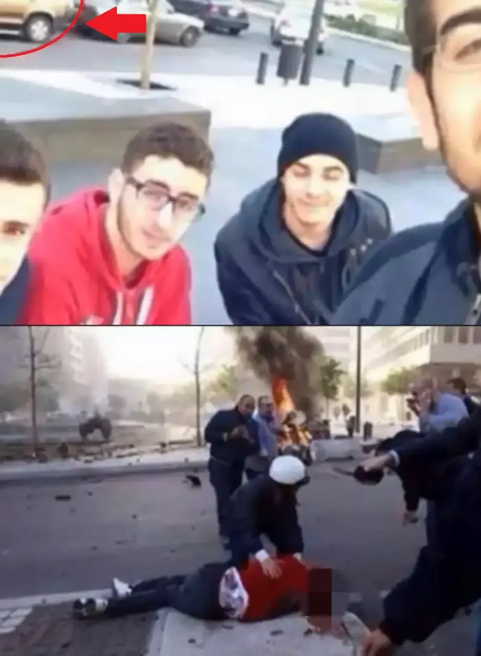 מוחמד א-שעאר, צעיר בן 16 שהצטלם על רקע מכונית התופת בביירות כמה דקות לפני שהתפוצצה. לבנון, דצמבר 2013 (צילום מסך) מוחמד א-שעאר, צעיר בן 16 שהצטלם על רקע מכונית התופת בביירות כמה דקות לפני שהתפוצצה. לבנון, דצמבר 2013 (צילום מסך)