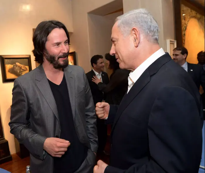 קיאנו ריבס, בנימין נתניהו (לשכת העיתונות הממשלתית , אבי אוחיון לע"מ) קיאנו ריבס, בנימין נתניהו (לשכת העיתונות הממשלתית , אבי אוחיון לע"מ)