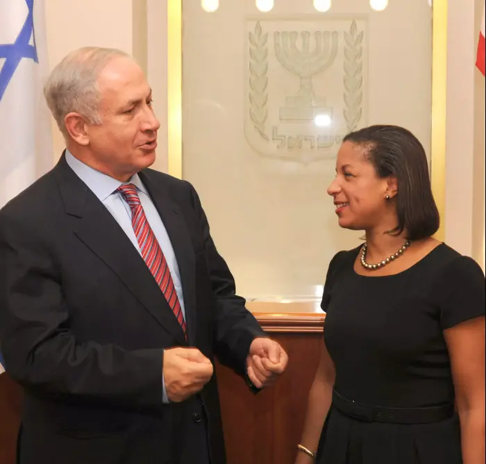 ראש הממשלה נתניהו עם סוזן רייס ירושלים, אוקטובר 2009 (GettyImages) ראש הממשלה נתניהו עם סוזן רייס ירושלים, אוקטובר 2009 (GettyImages)