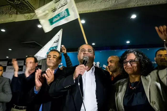 יו"ר הרשימה המשותפת איימן עודה במטה בנצרת, מרץ 2015 (יותם רונן) יו"ר הרשימה המשותפת איימן עודה במטה בנצרת, מרץ 2015 (יותם רונן)