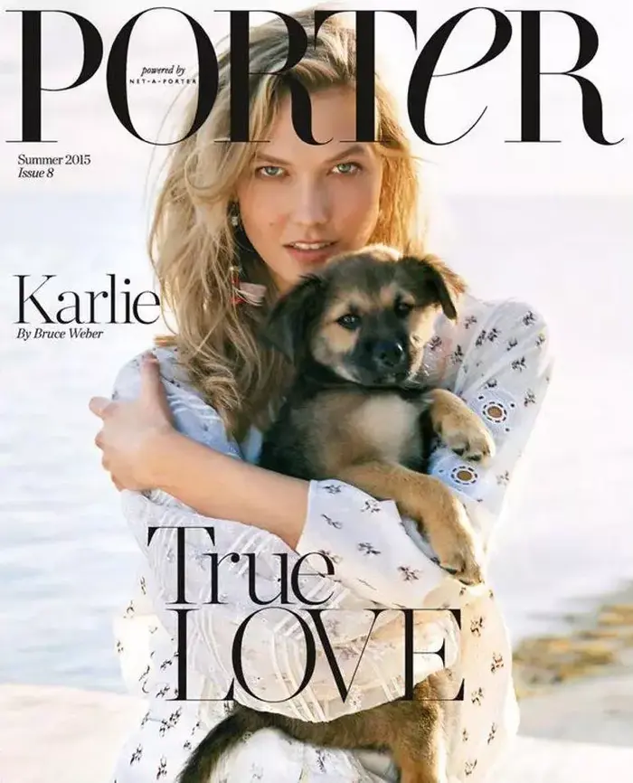 קרלי קלוס על שער מגזין Porter, קיץ 2015 (סריקה , Bruce Weber)
