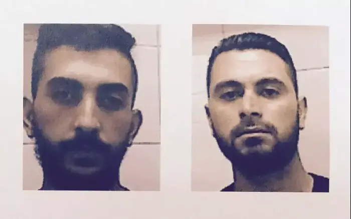מג'די גלאל עזת קואריק ואחמד עצאם עטא עבדאת מהכפר עורתא -מעורבים בהצתת תחנת הדלק ביישוב עלי שבשומרון, ב-14 באוגוסט 2015. (יח"צ , שב"כ) מג'די גלאל עזת קואריק ואחמד עצאם עטא עבדאת מהכפר עורתא -מעורבים בהצתת תחנת הדלק ביישוב עלי שבשומרון, ב-14 באוגוסט 2015. (יח"צ , שב"כ)