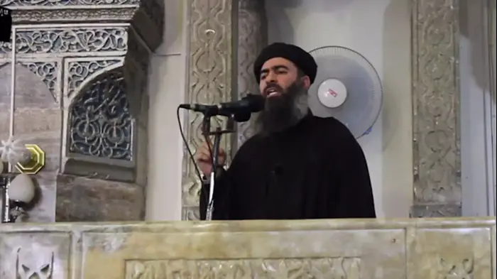 מנהיג דאעש, אבו בכר אל-בגדאדי, במסר מאיים לישראל: "לא תהיה לכם שלווה בפלסטין" (ספק 500) מנהיג דאעש, אבו בכר אל-בגדאדי, במסר מאיים לישראל: "לא תהיה לכם שלווה בפלסטין" (ספק 500)