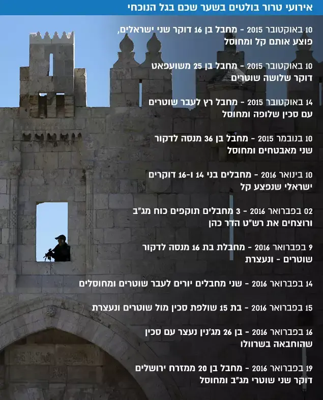 אירועי טרור בולטים בשער שכם בגל הנוכחי (עיבוד תמונה , רויטרס) אירועי טרור בולטים בשער שכם בגל הנוכחי (עיבוד תמונה , רויטרס)