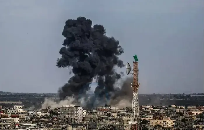 הפגזות ברפיח (צילום מסך) הפגזות ברפיח (צילום מסך)