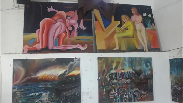 ציורים של האמן מחמוד בדארנה סכנין (מערכת וואלה! NEWS , זיו ריינשטיין)