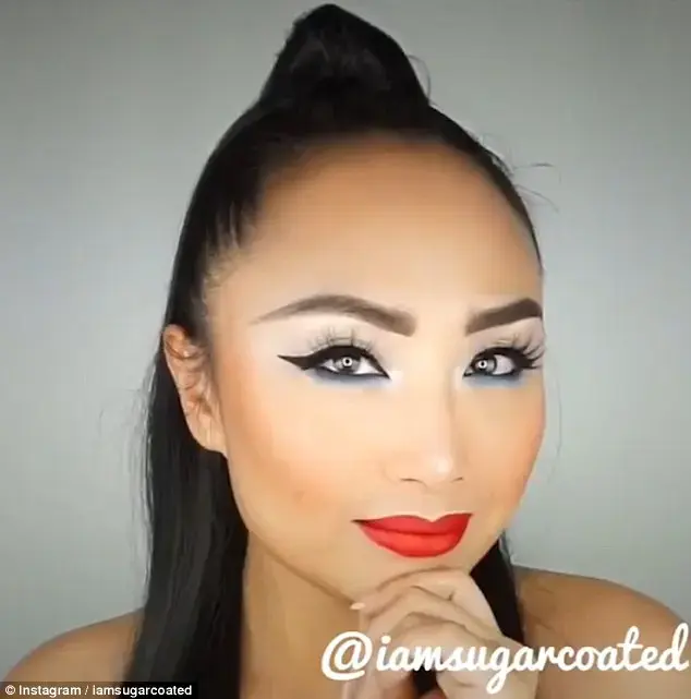 טריק לאיפור עם חוט דנטלי (צילום מסך , https://www.instagram.com/iamsugarcoated/)