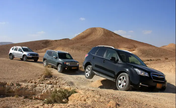 מבחן שטח משווה: סובארו פורסטר נגד ג'יפ רנגייד ו-דאצ'יה דאסטר ידני 4X4 (מערכת וואלה! NEWS , רמי גלבוע, יואל שוורץ) מבחן שטח משווה: סובארו פורסטר נגד ג'יפ רנגייד ו-דאצ'יה דאסטר ידני 4X4 (מערכת וואלה! NEWS , רמי גלבוע, יואל שוורץ)
