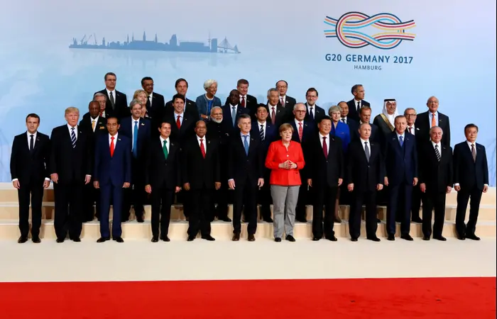 מנהיגי המדינות בוועידת G20, המבורג, גרמניה (רויטרס) מנהיגי המדינות בוועידת G20, המבורג, גרמניה (רויטרס)
