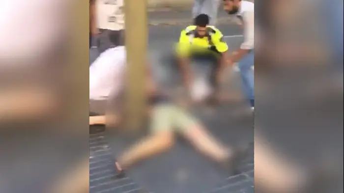 פצועים בזירת פיגוע הדריסה בלה רמבלה בברצלונה, 17 באוגוסט 2017 (צילום מסך)