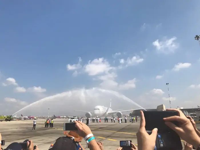 מטוס הדרימליינר בואינג 787 של אל על נחת לראשונה בישראל (מערכת וואלה! NEWS , יח"צ אל על)