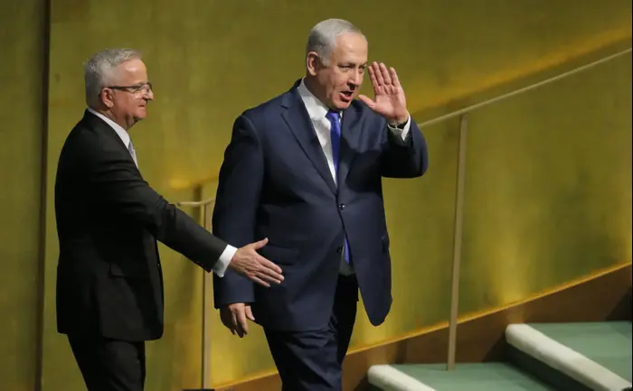 ביבי נתניהו נואם בעצרת הכללית של האו"ם 19.9.17 (רויטרס)