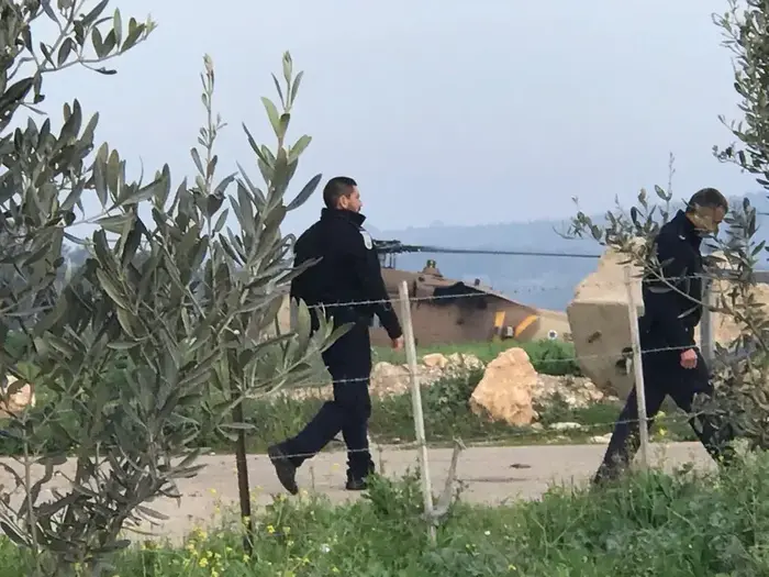 הזירה בה נפל מטוס 10 חיל האוויר בגליל, 10 בפבואר 2018 (מערכת וואלה! NEWS , ללא קרדיט)