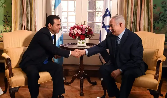 ראש הממשלה בנימין נתניהו נועד עם נשיא גואטמלה ג'ימי מוראלס, וושינגטון, ארה,ב, 4 במרץ 2018 (מערכת וואלה! NEWS , חיים צח, לע"מ) ראש הממשלה בנימין נתניהו נועד עם נשיא גואטמלה ג'ימי מוראלס, וושינגטון, ארה,ב, 4 במרץ 2018 (מערכת וואלה! NEWS , חיים צח, לע"מ)