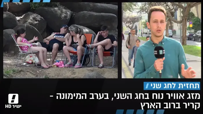 טל שמאי בתחזית מזג אויר לחג שני של פסח מתוך המהדורה המרכזית 4.4.18 (מערכת וואלה! NEWS) טל שמאי בתחזית מזג אויר לחג שני של פסח מתוך המהדורה המרכזית 4.4.18 (מערכת וואלה! NEWS)