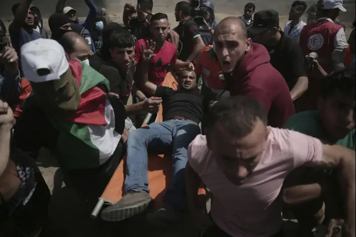 הפגנות בגבול רצועת עזה, 11 במאי 2018 (AP) הפגנות בגבול רצועת עזה, 11 במאי 2018 (AP)