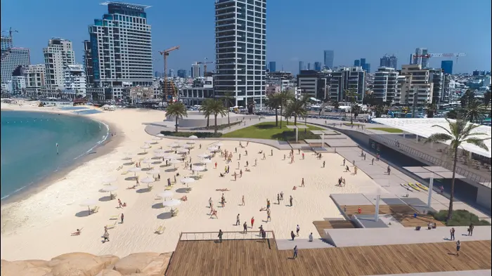 הדמיית הפארק שייבנה במקום הדולפינריום (יח"צ , עיריית תל אביב)