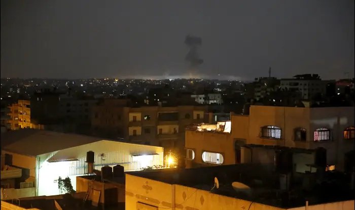 שבילי יציאות רקטה מעזה לכיוון ישובי הדרום 29 במאי 2018 (AP)