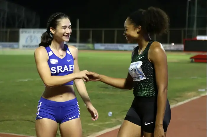 אליסון פליקס אצנית אמריקאית עם דיאנה ויסמן (יוסי ציפקיס) אליסון פליקס אצנית אמריקאית עם דיאנה ויסמן (יוסי ציפקיס)