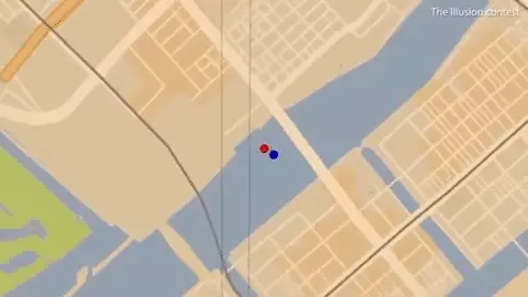 גיף אשליית נקודות זזות במפת טוקיו (אתר רשמי , Yale University)