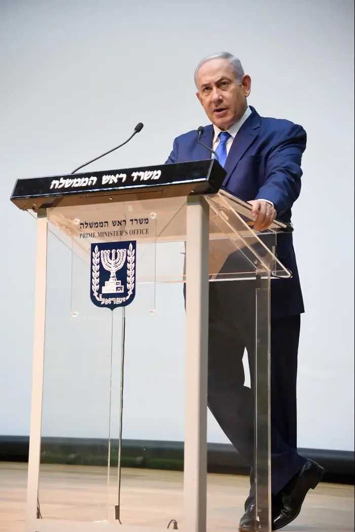 ראש הממשלה בנימין נתניהו בהצהרה לתקשורת בכנסת לקראת דיון מועצת הביטחון של האו"ם, 19 בדצמבר 2018 (לשכת העיתונות הממשלתית) ראש הממשלה בנימין נתניהו בהצהרה לתקשורת בכנסת לקראת דיון מועצת הביטחון של האו"ם, 19 בדצמבר 2018 (לשכת העיתונות הממשלתית)