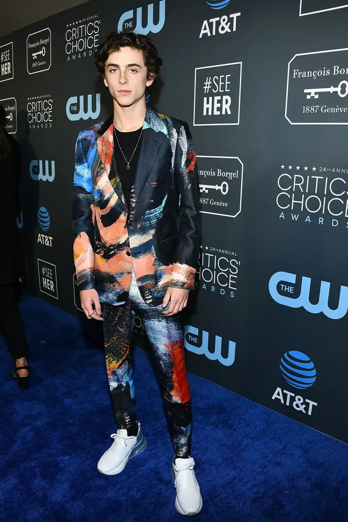 טימותי צ'למט טקס פרסי המבקרים (GettyImages) טימותי צ'למט טקס פרסי המבקרים (GettyImages)