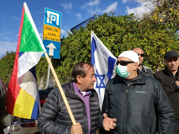 המפגינים הדרוזים נגד חוק הלאום לקראת פגישה עם השרה איילת שקד (אבי כהן) המפגינים הדרוזים נגד חוק הלאום לקראת פגישה עם השרה איילת שקד (אבי כהן)