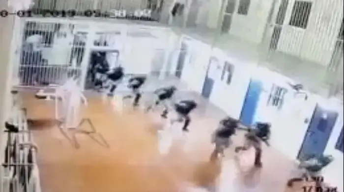 פעילות שב"ס בכלא עופר 20 בינואר 2019 (צילום מסך) פעילות שב"ס בכלא עופר 20 בינואר 2019 (צילום מסך)