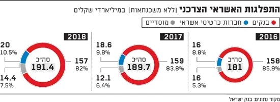 התפלגות האשראי הצרכני (גלובס) התפלגות האשראי הצרכני (גלובס)
