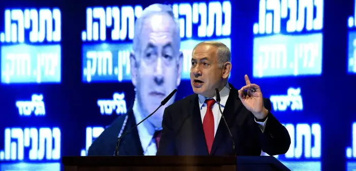 ראש הממשלה בנימין נתניהו בכנס בחירות 2019 בבאר שבע , מרץ 2019 (ראובן קסטרו) ראש הממשלה בנימין נתניהו בכנס בחירות 2019 בבאר שבע , מרץ 2019 (ראובן קסטרו)