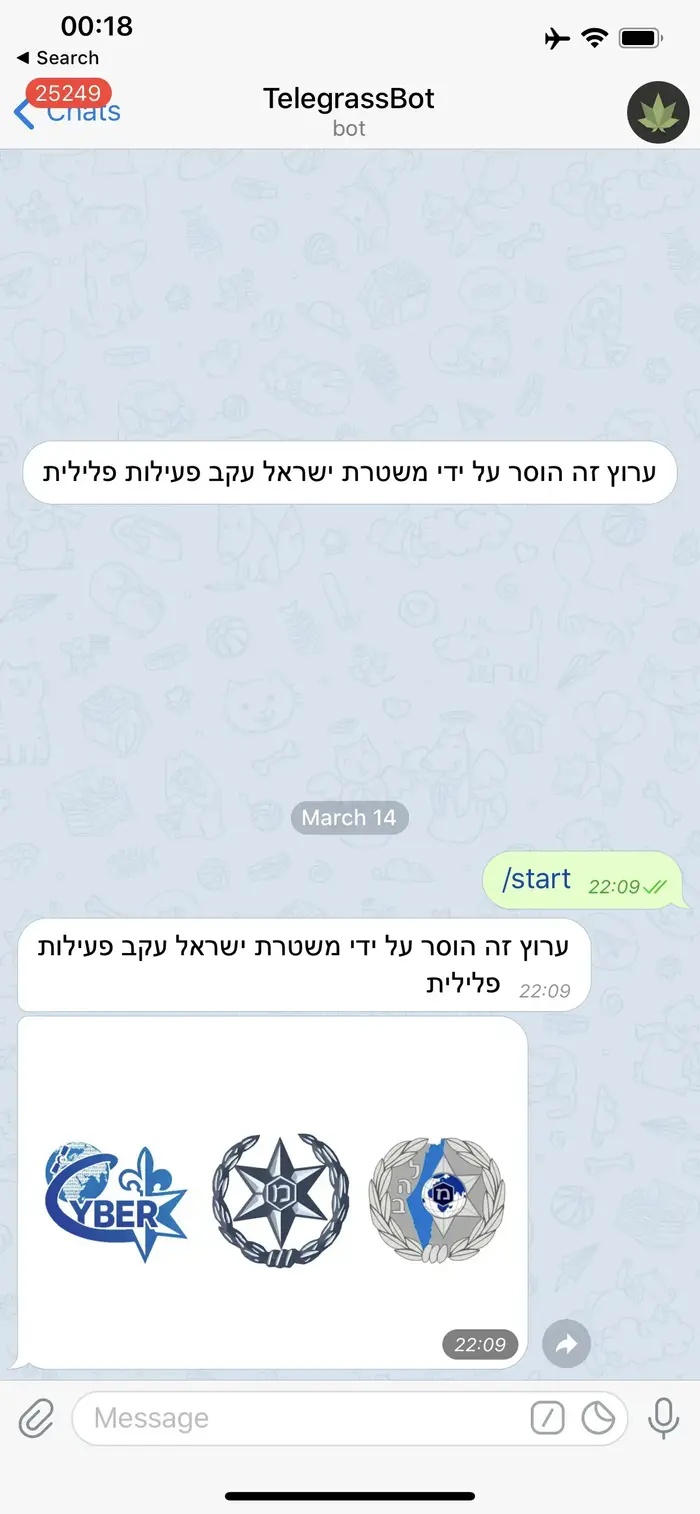 בוט טלגראס (צילום מסך) בוט טלגראס (צילום מסך)