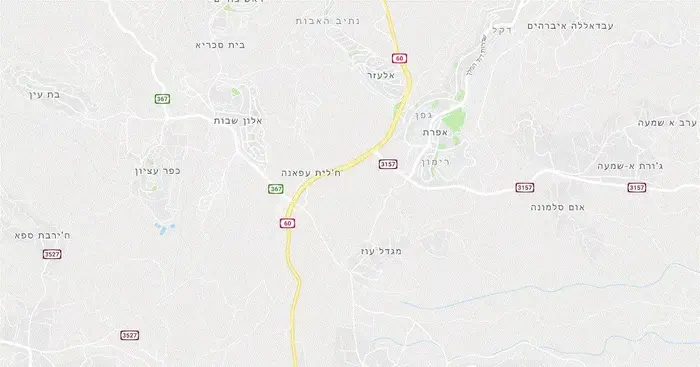 מפה גוש עציון (עיבוד תמונה) מפה גוש עציון (עיבוד תמונה)