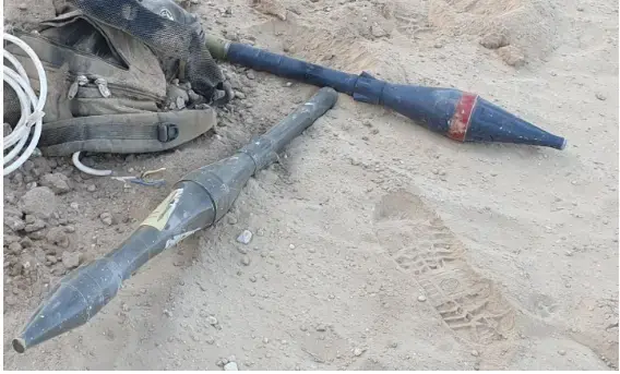 RPG של מחבלי חמאס שחוסלו על ידי צה"ל בניסיון חדירה מרצועת עזה, 10 אוגוססט 2019 (דובר צה"ל) RPG של מחבלי חמאס שחוסלו על ידי צה"ל בניסיון חדירה מרצועת עזה, 10 אוגוססט 2019 (דובר צה"ל)