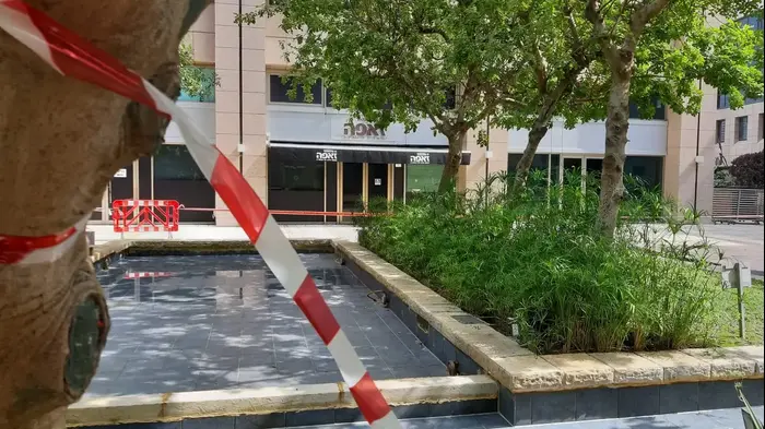 צעירים התחשמלו כשנכנסו לבריכת נוי עם מים רדודים ברח' ראול ולנברג בתל אביב, 20 בספטמבר 2019 (ניב אהרונסון) צעירים התחשמלו כשנכנסו לבריכת נוי עם מים רדודים ברח' ראול ולנברג בתל אביב, 20 בספטמבר 2019 (ניב אהרונסון)