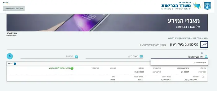 הפסיכולוג ד"ר אילן קרטן, במרשם הפסיכולוגים של משרד הבריאות, 3 באוקטובר 2019 (צילום מסך) הפסיכולוג ד"ר אילן קרטן, במרשם הפסיכולוגים של משרד הבריאות, 3 באוקטובר 2019 (צילום מסך)