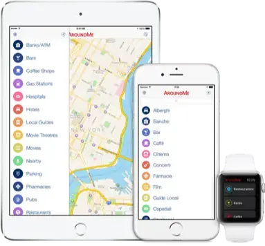 אפליקציית AroundMe (צילום מסך) אפליקציית AroundMe (צילום מסך)