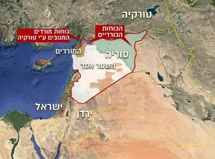 מפת המבצע של טורקיה בצפון סוריה (אתר רשמי) מפת המבצע של טורקיה בצפון סוריה (אתר רשמי)