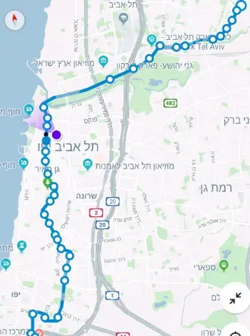 קווי התחבורה הציבורית בגוש דן בסופי שבוע: קו 708 (צילום מסך , אפליקציית "אוטובוס קרוב") קווי התחבורה הציבורית בגוש דן בסופי שבוע: קו 708 (צילום מסך , אפליקציית "אוטובוס קרוב")