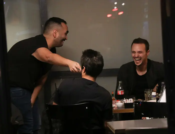 איתי תורג'מן, לירן דנינו, ישראל אוגלבו, תומר ירוחם בארוחת ערב (ניר פקין) איתי תורג'מן, לירן דנינו, ישראל אוגלבו, תומר ירוחם בארוחת ערב (ניר פקין)