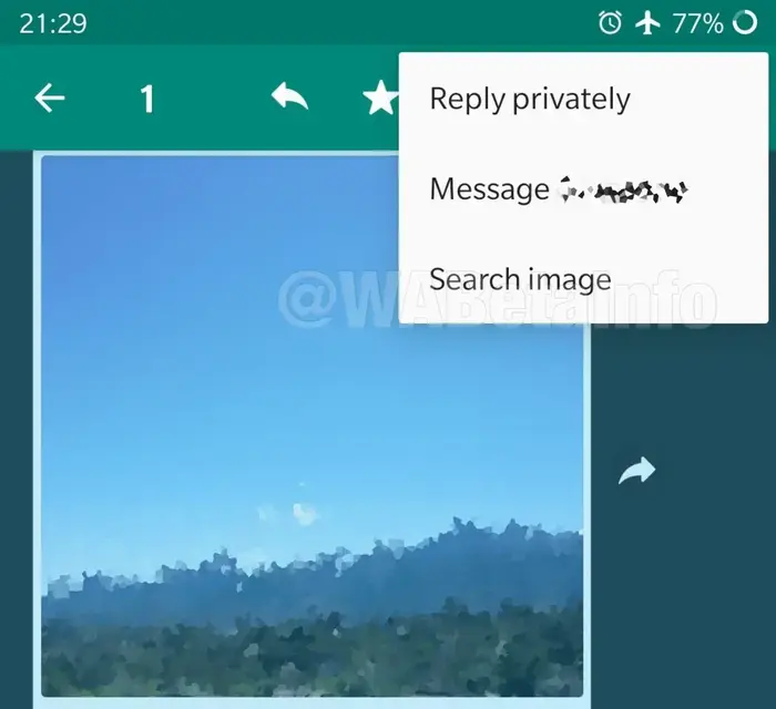 חיפוש לפי תמונה בווטסאפ (אתר רשמי , WABetaInfo) חיפוש לפי תמונה בווטסאפ (אתר רשמי , WABetaInfo)