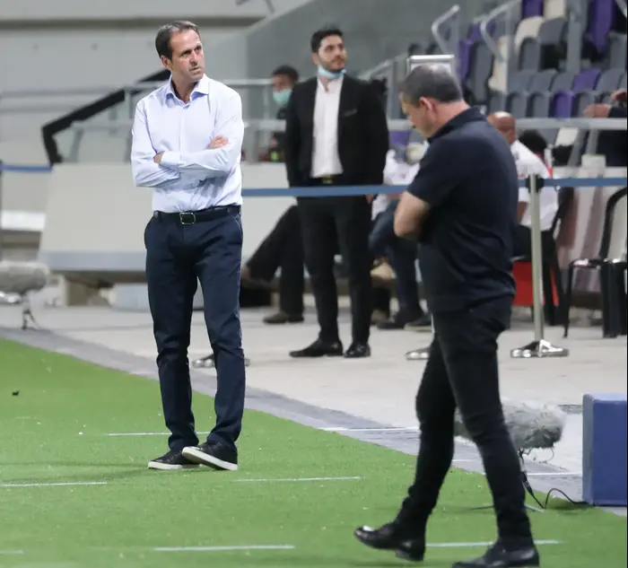 מאמן בית"ר ירושלים רוני לוי עם מאמן הפועל תל אביב ניר קלינגר (דני מרון) מאמן בית"ר ירושלים רוני לוי עם מאמן הפועל תל אביב ניר קלינגר (דני מרון)